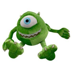 Monsters Inc Disney Store Mike Wazowski Stuffed Animal 13" Green Plush Toy